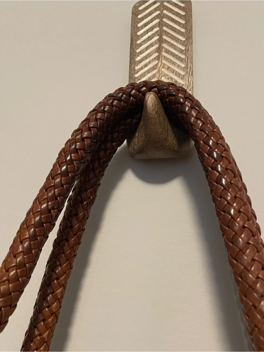 Tory Burch Taylor Tote Brown Pebbled Leather Braided Shoulder Bag Tassel Boho